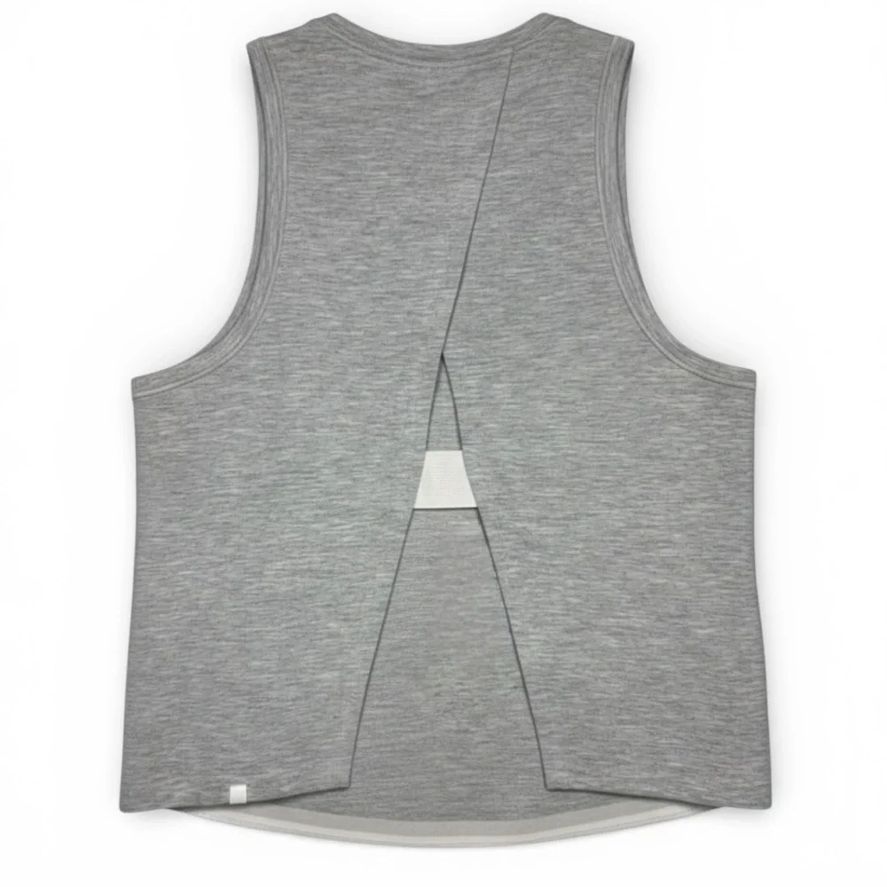 Lululemon Open Back Cropped Tank Heathered Gray Women's Size 4